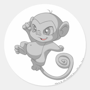 Mynci Silber Runder Aufkleber