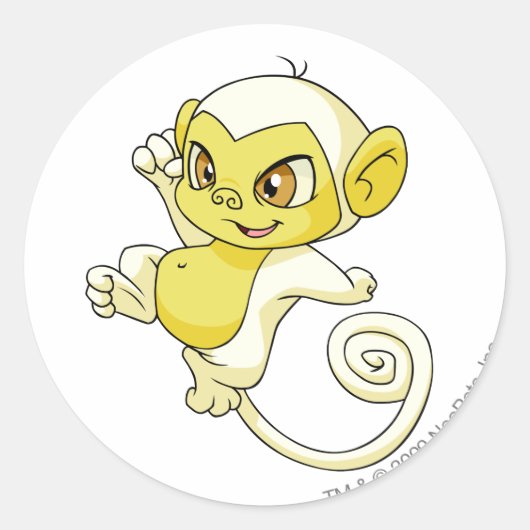 Mynci White Runder Aufkleber (Vorderseite)