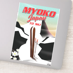 myoko japan ski poster aufkleber