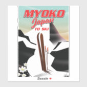 myoko japan ski poster aufkleber (Blatt)