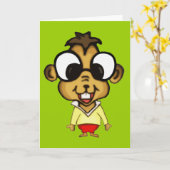 Myopic Chipmunk-Grußkarte Karte (Gelbe Blume)