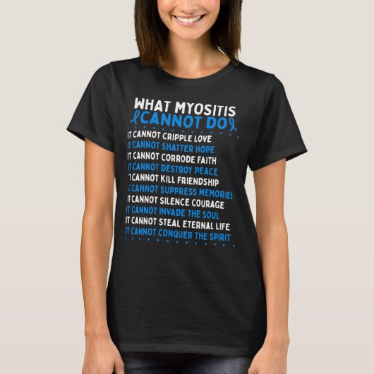 Myositis Awareness Fighter Myositis Warrior Ribbon T-Shirt (Vorderseite)