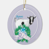 Myotonic Goat Wreath Holiday Keramikornament (Links)