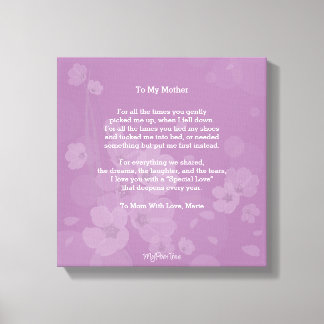 MyPoetTree, zu meiner Mutter, Leinwanddruck