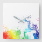 MyPride365 - "Regenbogen-Rauch-" AcrylWanduhr Quadratische Wanduhr (Vorderseite)