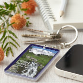 Myrte fällt (der Mount Rainier N.P.) mit Text Schlüsselanhänger (Vorderseite rechts)