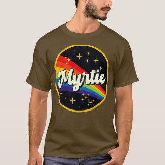 Myrtie Regenbogen im Vintagen Weltraumstil T-Shirt