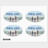 Myrtle Beach Ändern Sie das Strand-Souvenir Ovaler Aufkleber (Blatt)