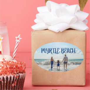 Myrtle Beach Ändern Sie das Strand-Souvenir Ovaler Aufkleber