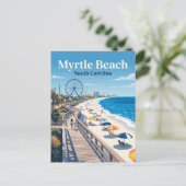 Myrtle Beach Boardwalk USA Postkarte (Stehend Vorderseite)