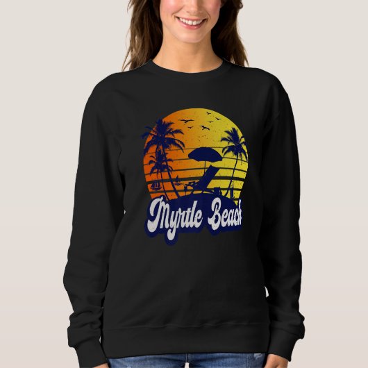Myrtle Beach Carolina Sunset Beach Retro Premium Sweatshirt (Vorderseite)