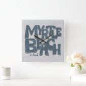 Myrtle Beach Denim-Buchstabe Quadratische Wanduhr (Zuhause)