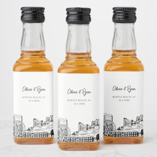 Myrtle Beach Gastgeschenk Willkommensgeschenk Cust Alkoholflaschenetikett (Flaschen)
