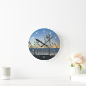 Myrtle Beach Grass Sunrise Foto Runde Wanduhr (Zuhause)