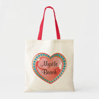 Myrtle Beach Heart Budget Leinwand Tote Tasche