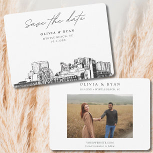Myrtle Beach Hochzeit Silhouette Save-the-Date  Einladung