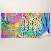 Myrtle Beach ist mein Happy Place Beach Handtuch (Vorderseite)