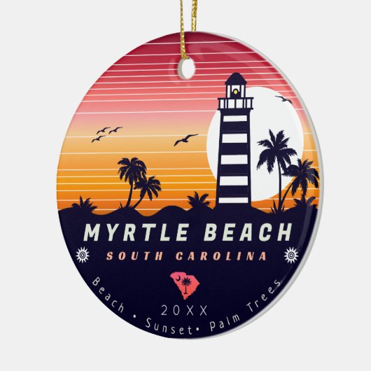 Myrtle Beach Leuchtturm SC Retro Sunset Souvenirs Keramik Ornament (Links)