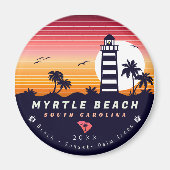 Myrtle Beach Leuchtturm SC Retro Sunset Souvenirs Magnet (Vorne)