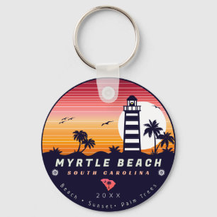 Myrtle Beach Leuchtturm SC Retro Sunset Souvenirs Schlüsselanhänger