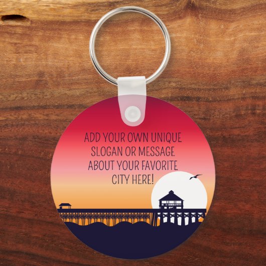 Myrtle Beach Leuchtturm SC Retro Sunset Souvenirs Schlüsselanhänger (Rückseite)