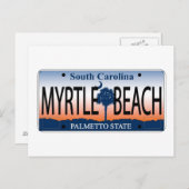 Myrtle Beach License Plate Postkarte (Vorne/Hinten)