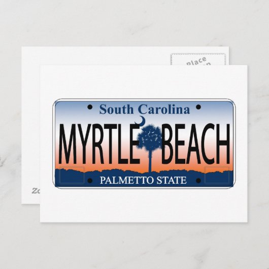 Myrtle Beach License Plate Postkarte (Vorne/Hinten)