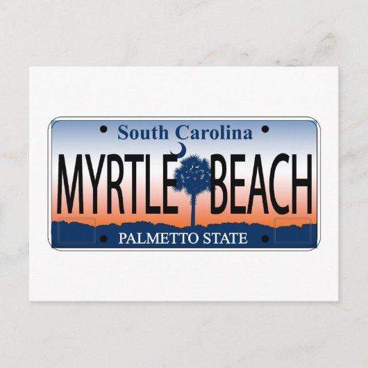 Myrtle Beach License Plate Postkarte (Vorderseite)