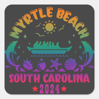 Myrtle Beach Magie - South Carolina Abenteuer Quadratischer Aufkleber