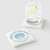 Myrtle Beach (Muschel) Steinuntersetzer (Seitenansicht)