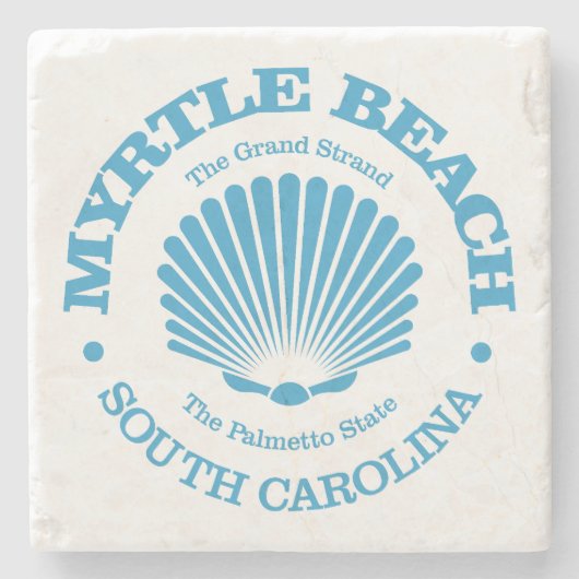 Myrtle Beach (Muschel) Steinuntersetzer (Vorderseite)