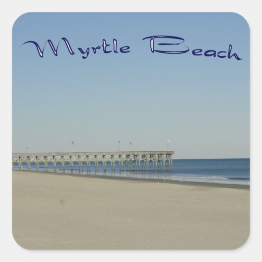 Myrtle Beach Quadratischer Aufkleber (Vorderseite)