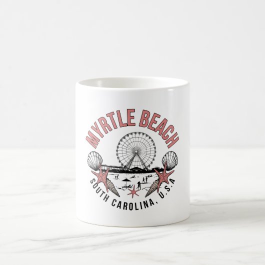 Myrtle Beach Retro Vignette Kaffeetasse (Mittel)