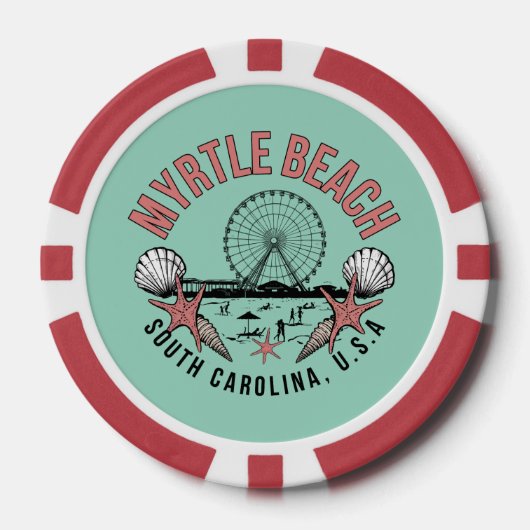 Myrtle Beach Retro Vignette Pokerchips (Vorderseite)