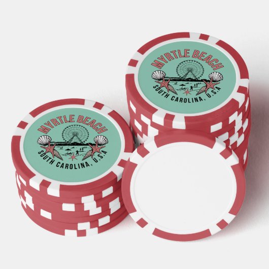Myrtle Beach Retro Vignette Pokerchips (Stapel)
