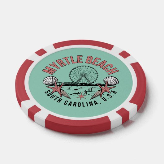 Myrtle Beach Retro Vignette Pokerchips (Einzeln)