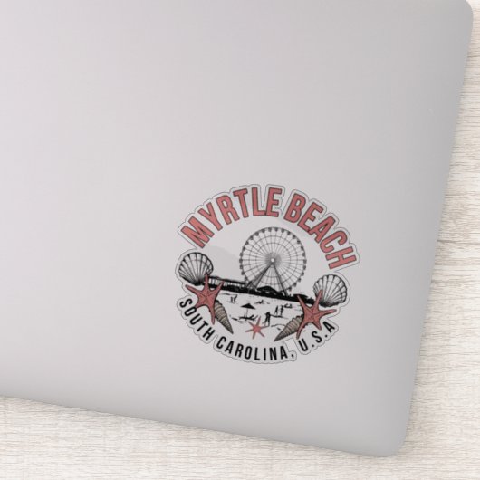 Myrtle Beach Retro Vignette Vinyl Decal Aufkleber (Detail)