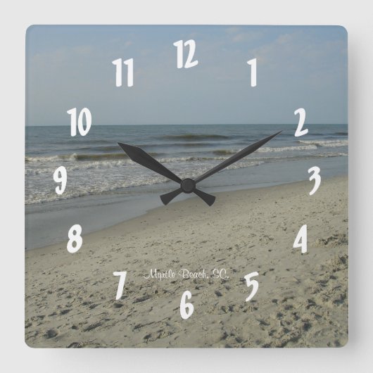 Myrtle Beach, Sc #3 Quadratische Wanduhr (Vorderseite)