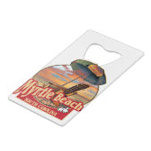 Myrtle Beach SC Beach Scanddesign Geldbeutel Flaschenöffner (Rückseite Schrägansicht)