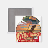 Myrtle Beach SC Beach Scene Design Magnet (Vorderseite/Rückseite)