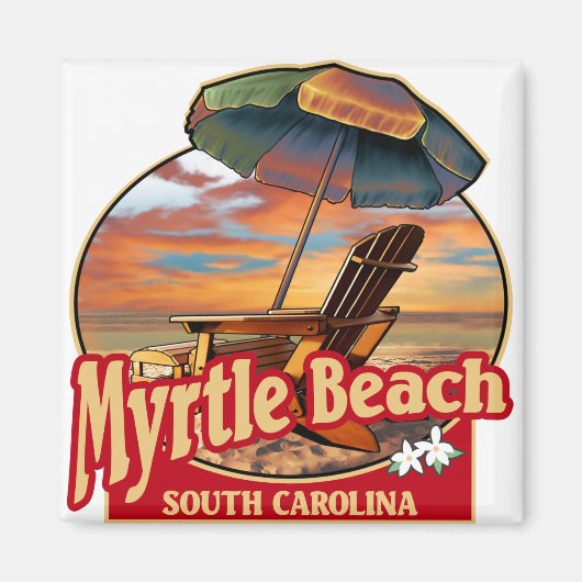 Myrtle Beach SC Beach Scene Design Magnet (Vorne)