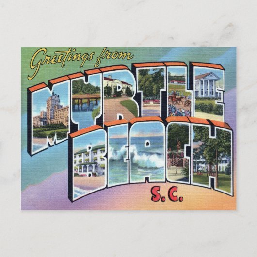 Myrtle Beach SC Großbuchstabe Postkarte (Vorderseite)