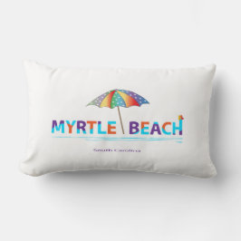 Myrtle Beach, SC mit Regenschirm Grafik Lendenkissen