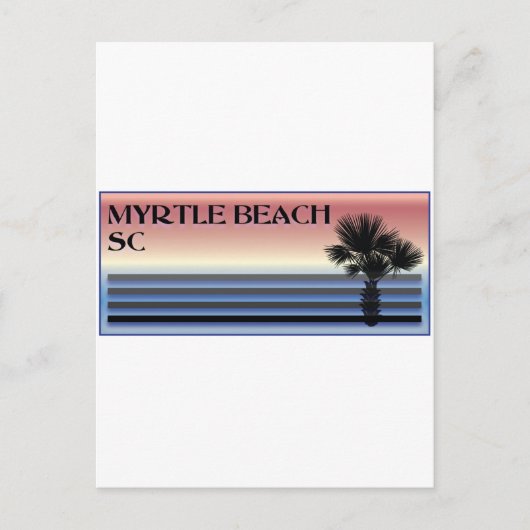 Myrtle Beach SC Palm Tree Postkarte (Vorderseite)