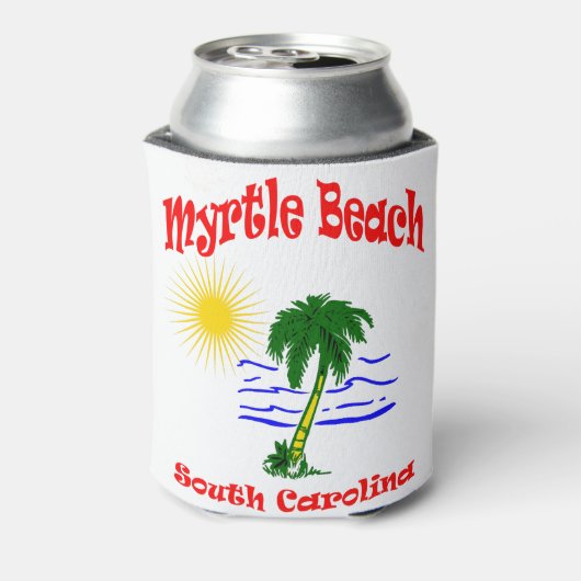 Myrtle Beach SC Palm Tree Water Design Dosenkühler (Kanne Rückseite)