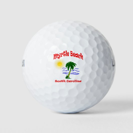 Myrtle Beach SC Palm Tree Water Design Golfball (Vorderseite)