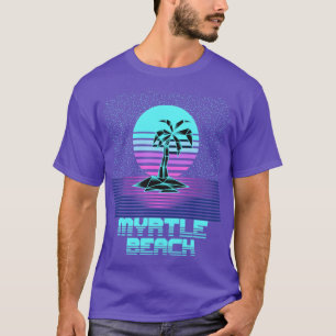 Myrtle Beach Sc Retro Vintager 80er Sunset Palm Tr T-Shirt