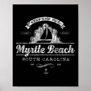 Myrtle Beach Sc Sailboat Vintages nautisches T-Shi Poster