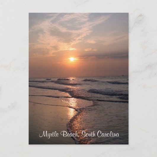 Myrtle Beach SC Sunrise Over Ocean Post Card Postkarte (Vorderseite)