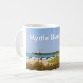 Myrtle Beach, Sc-Tassen-Strand-Szenen-Pier Kaffeetasse (Vorderseite Links)